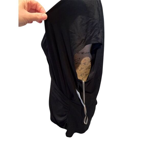 INC Women's Plus 1X Black Sleeveless Wrap Blouse Casual Top - Picture 3 of 9